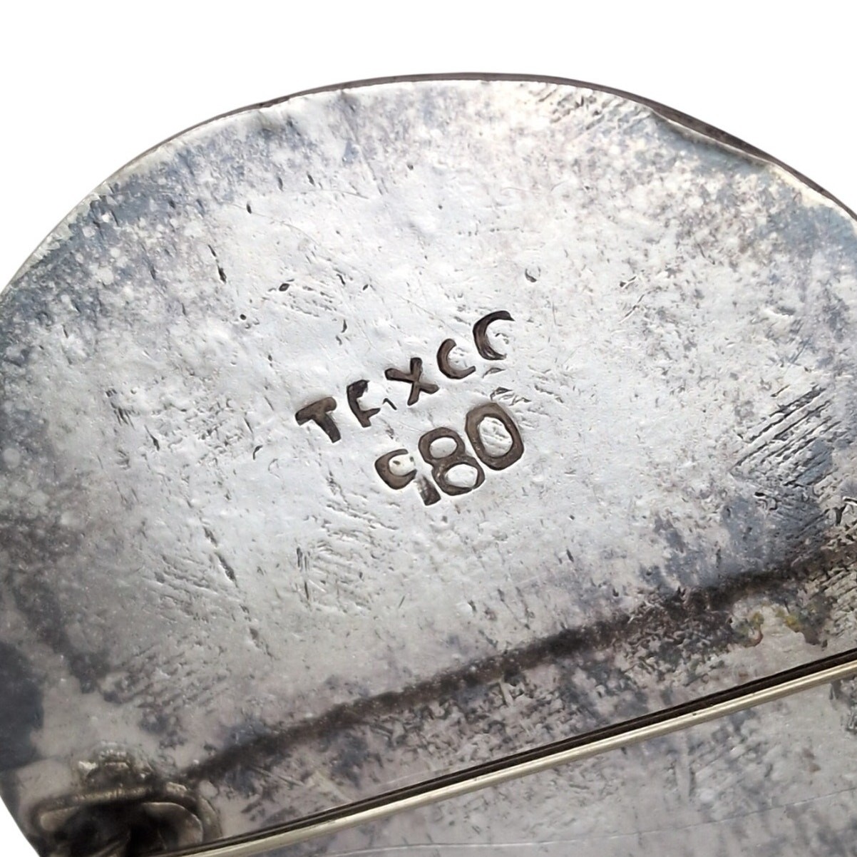 Vintage Taxco 980 Sterling Silver Mexico Round Etched Figure Brooch 1.6in 17.60g