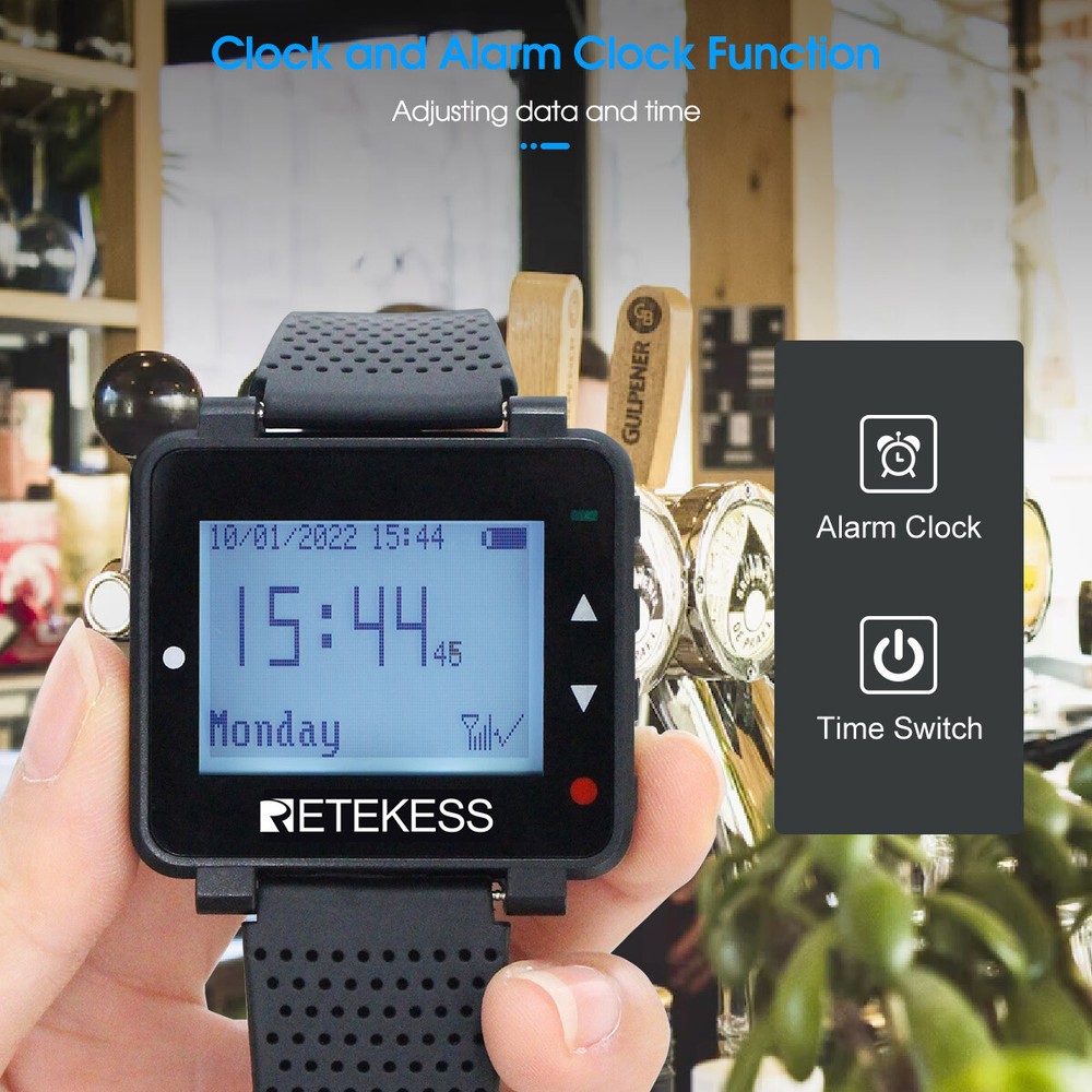T128 Wireless Calling System 3 Watch 40 Wireless Restaurant Call Button grill