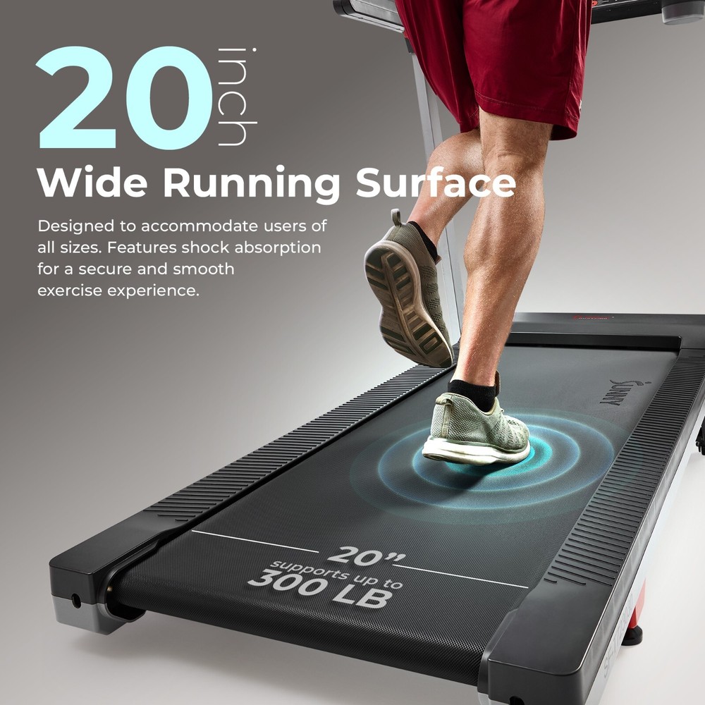 Foldable Treadmill Fully Assembled One Click Quick Button Auto Incline 20" Deck