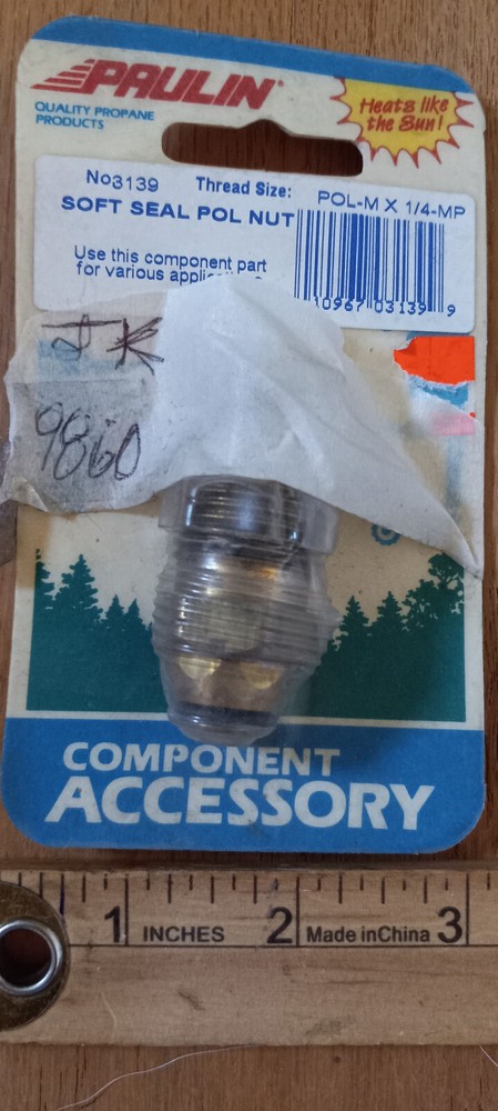 Paulin Propane Fitting - NOS