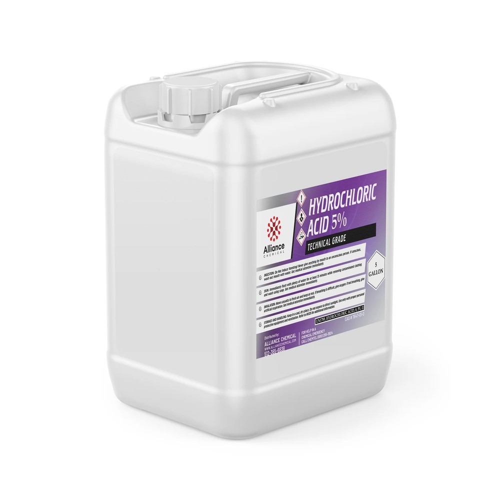 Hydrochloric Acid 5% Technical Grade - 5 Gallon Pail