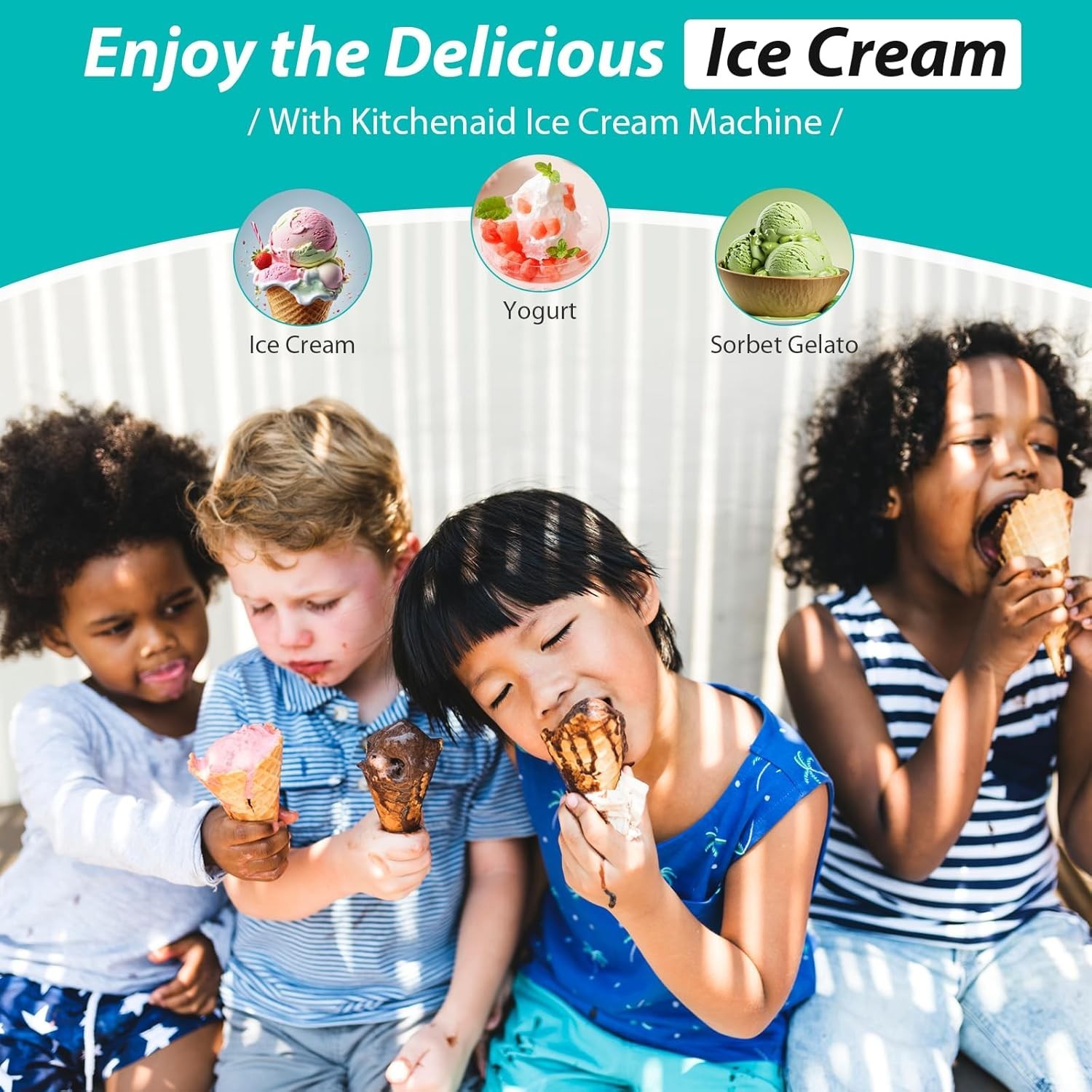 Ice Cream Maker Attachment for KitchenAid Stand Mixer, Ice Cream Bowl Compati...