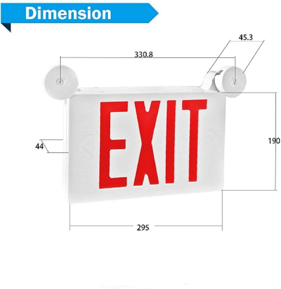 Spectsun 4 Packs Red LED Exit Sign&Emergency Lights Exit Sign Lighting Buniess
