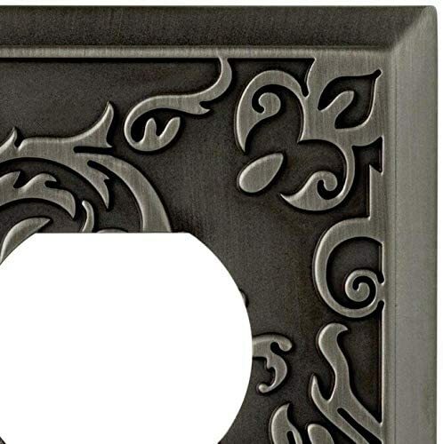 Decorator Wall Plate GFCI Rocker Gang Fairhope Heirloom Silver