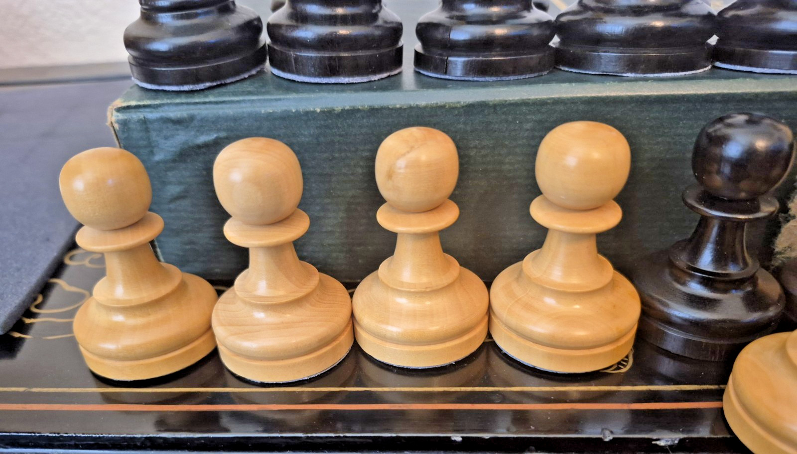 Drueke Luxury Box Wood Ebony Staunton Chess Set 4" King Players Choice? Weighted