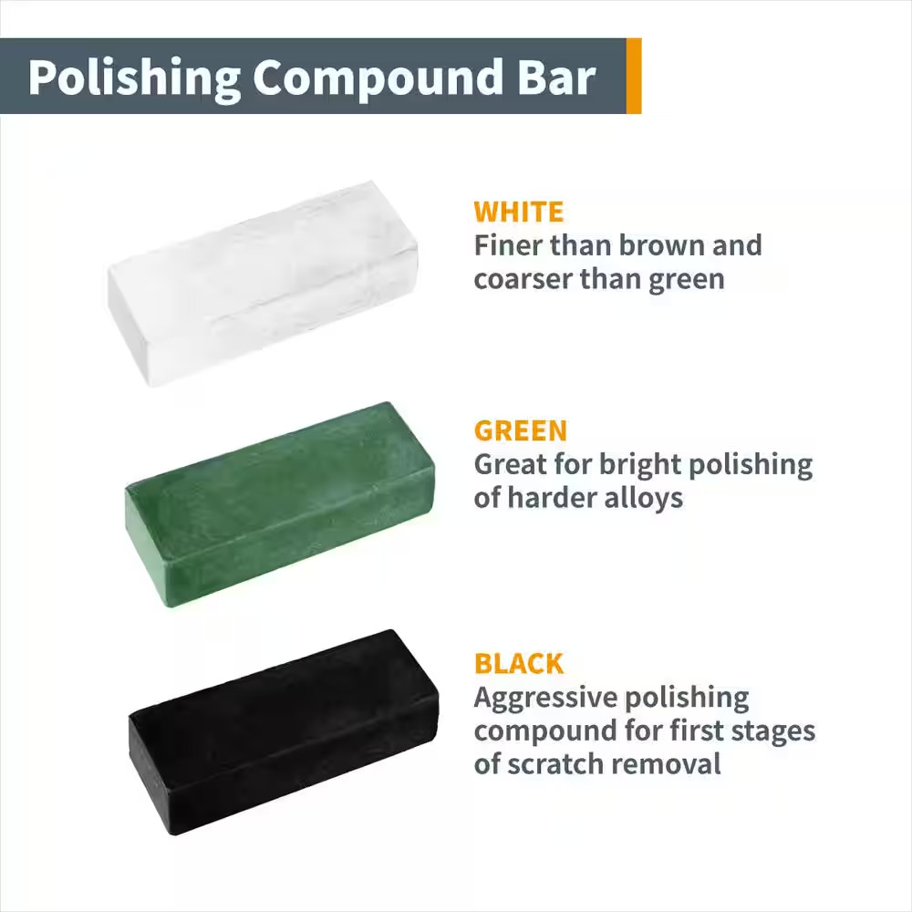 6 In. Bench Grinder Buffing Wheel Kit with 3-Piecs Polishing Compound Set