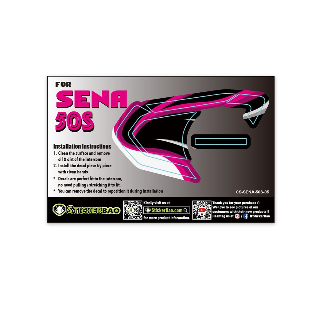 Abstract Pink Device Surface Sticker For SENA 50S Intercom x1