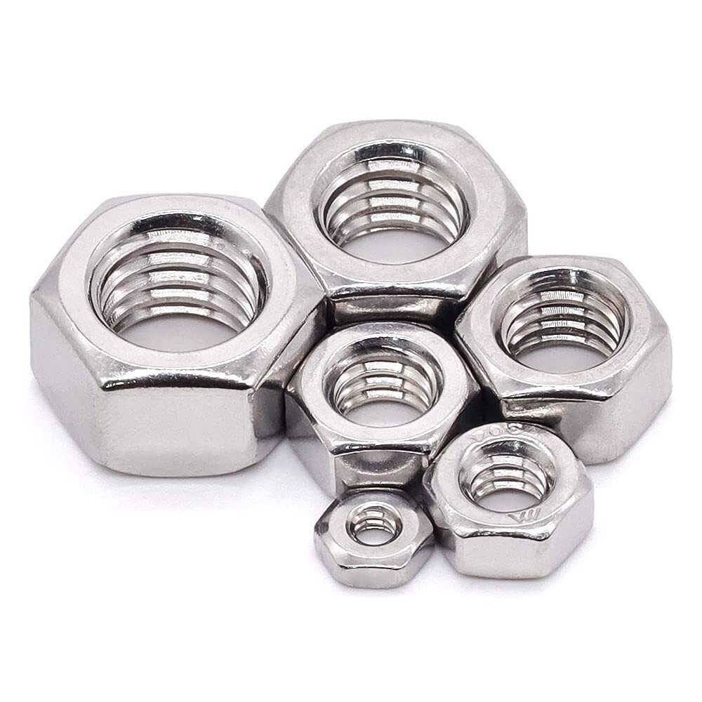 450pcs Assorted Stainless Steel Hex Nuts Assortment Kit SAE 2# - 1/2" Hex Nut