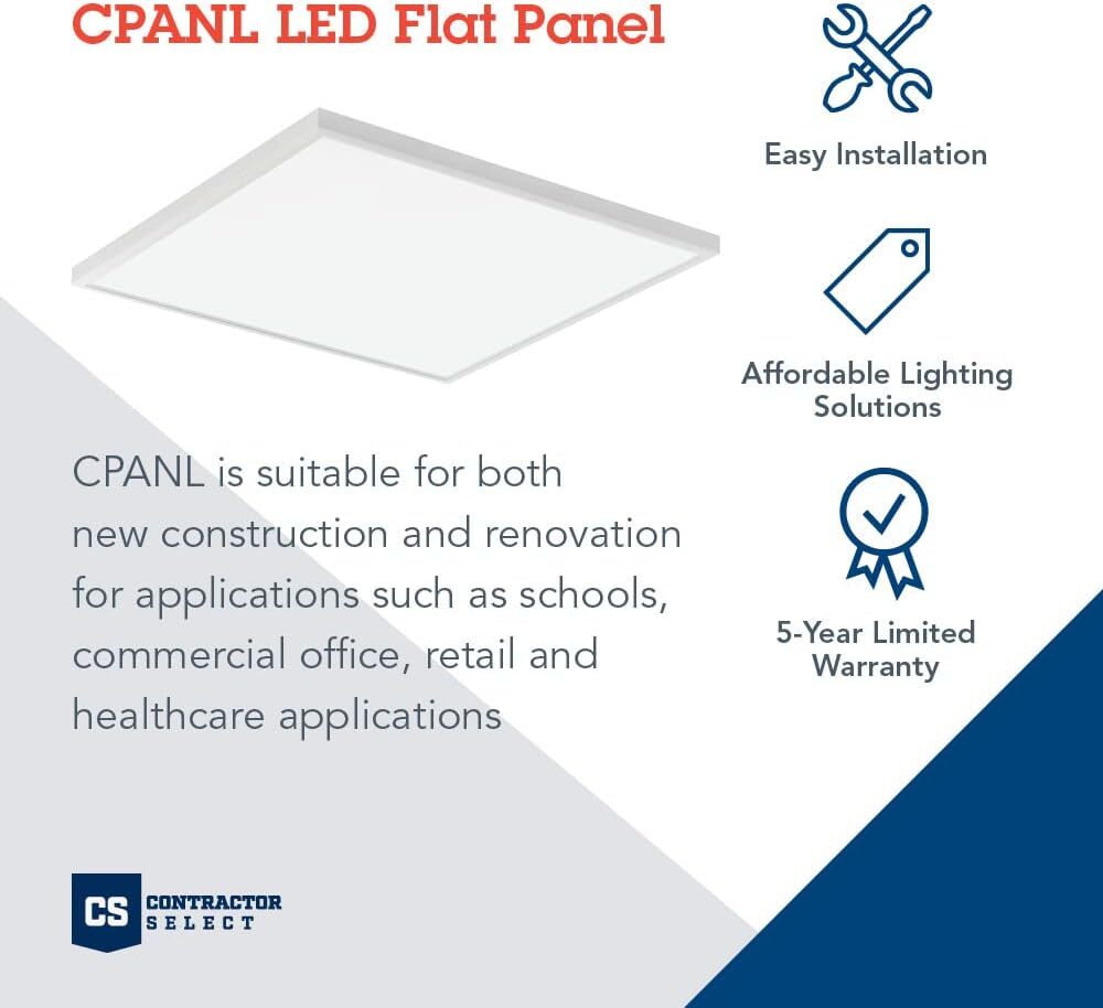 Lithonia CPANL 2x2 LED Flat Panel Light, 2 ft. by 2 ft. LED Light Panel, White