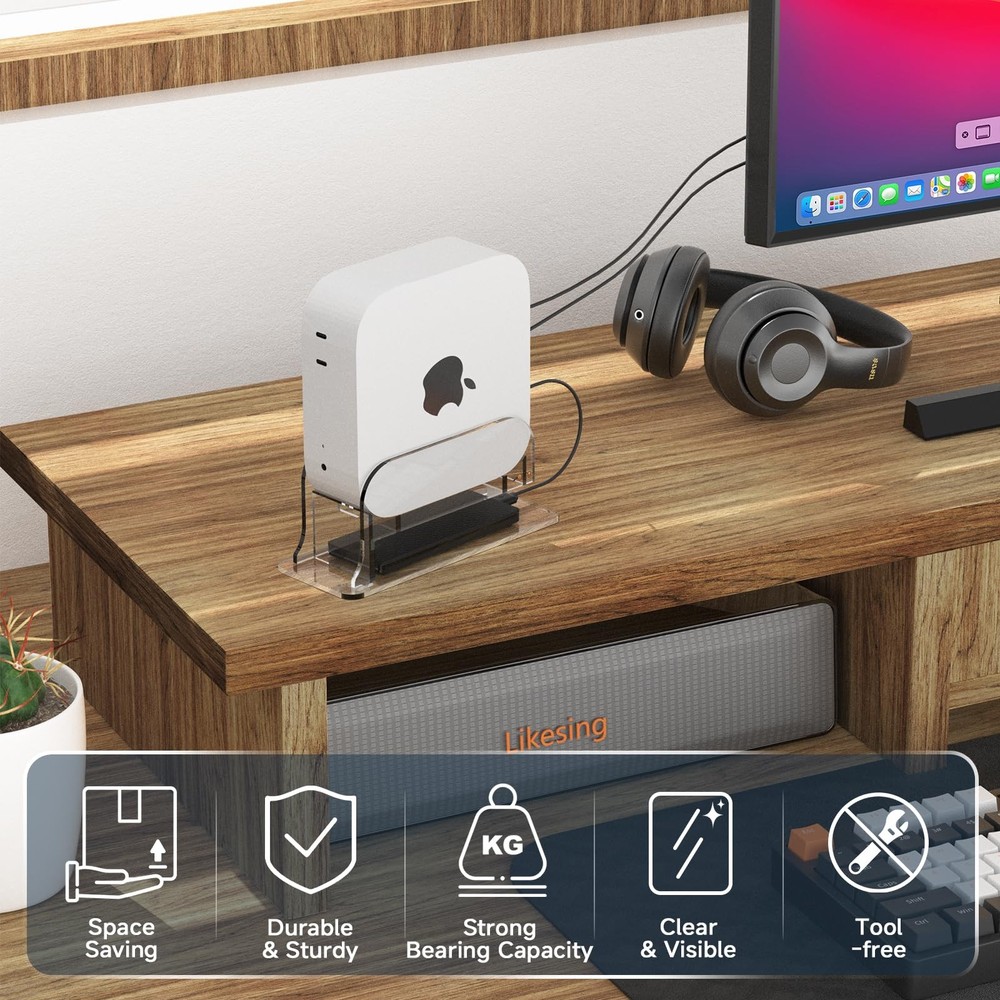Clear Acrylic Vertical Desktop Stand for Mac mini M4/M4 Pro 2024, Mac mini M4...
