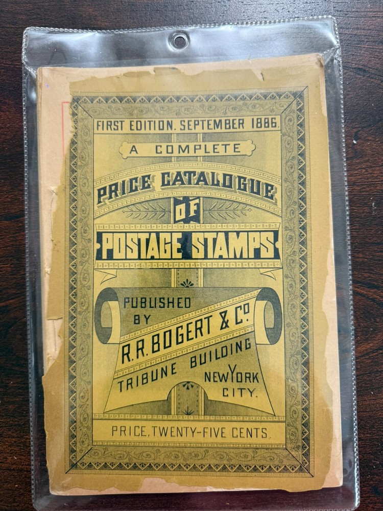 1886 WW Borgert Postage Stamp Catalogue - First Edition