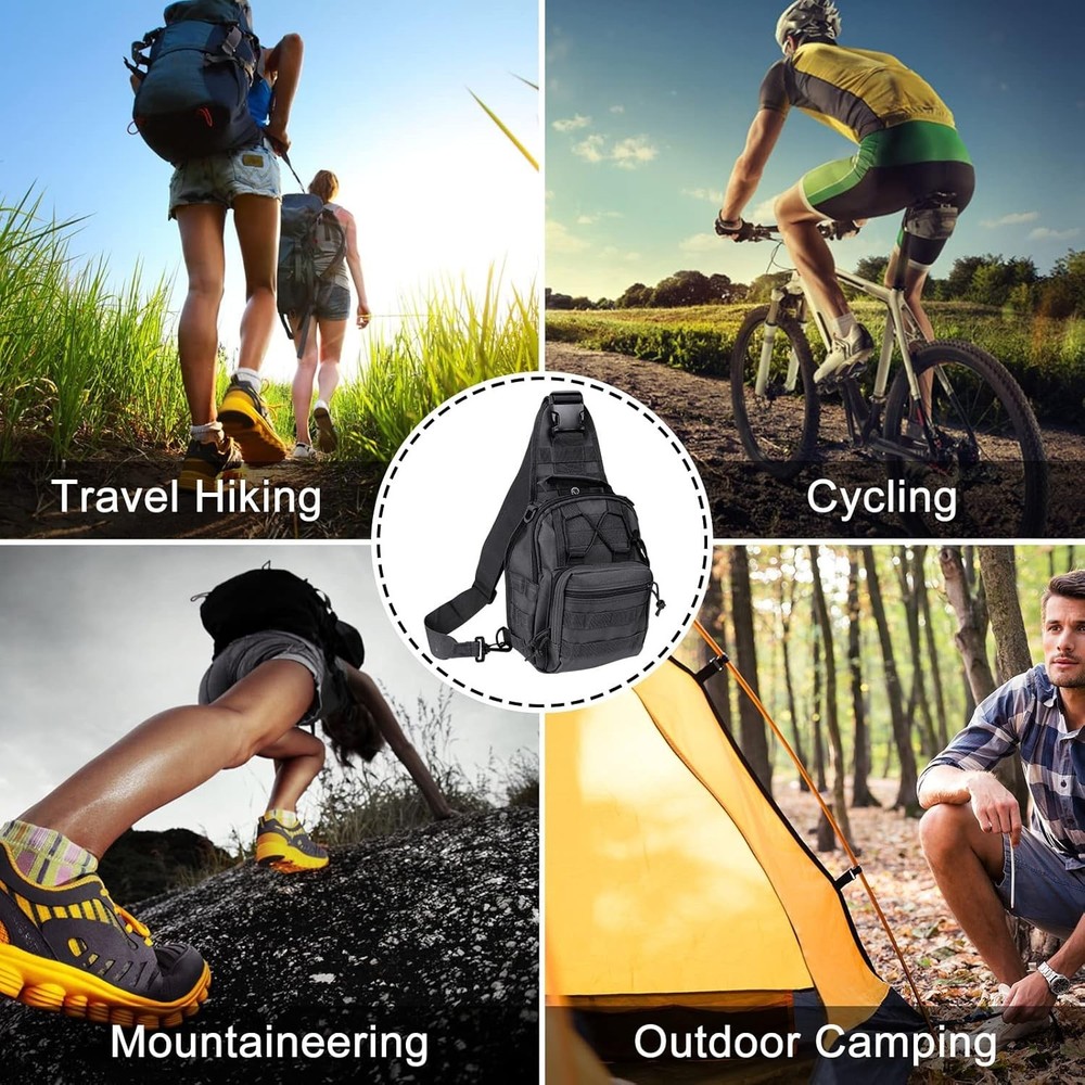 Compact and Versatile Tactical Sling Backpack - Perfect for School, Travel, Work