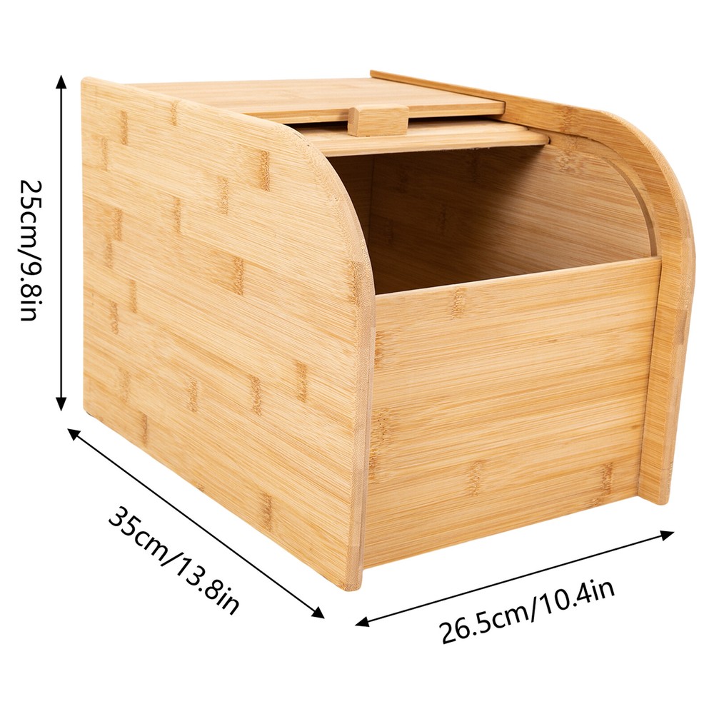 Bamboo Rice Storage Container Tabletop Rectangular Storage Container with Lid