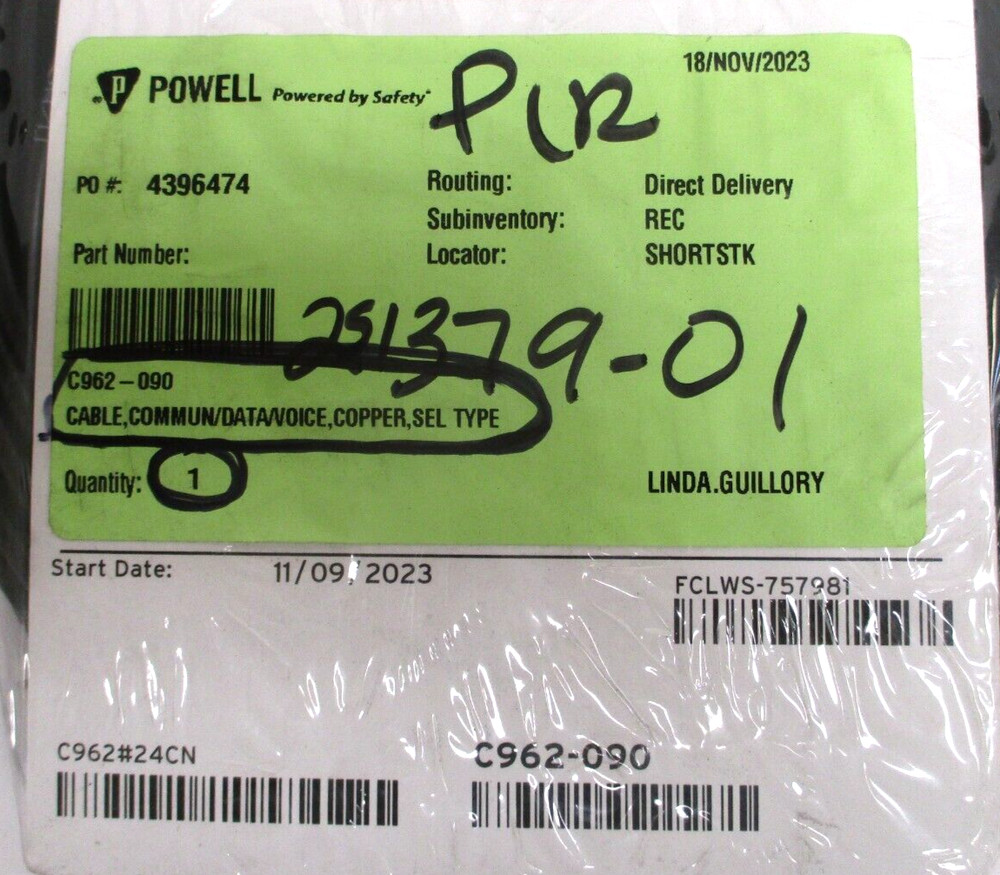 SCHWEITZER ENGINEERING , C962-090 , CABLE COMMUN/DATA/VOICE/COPPER , SURPLUS