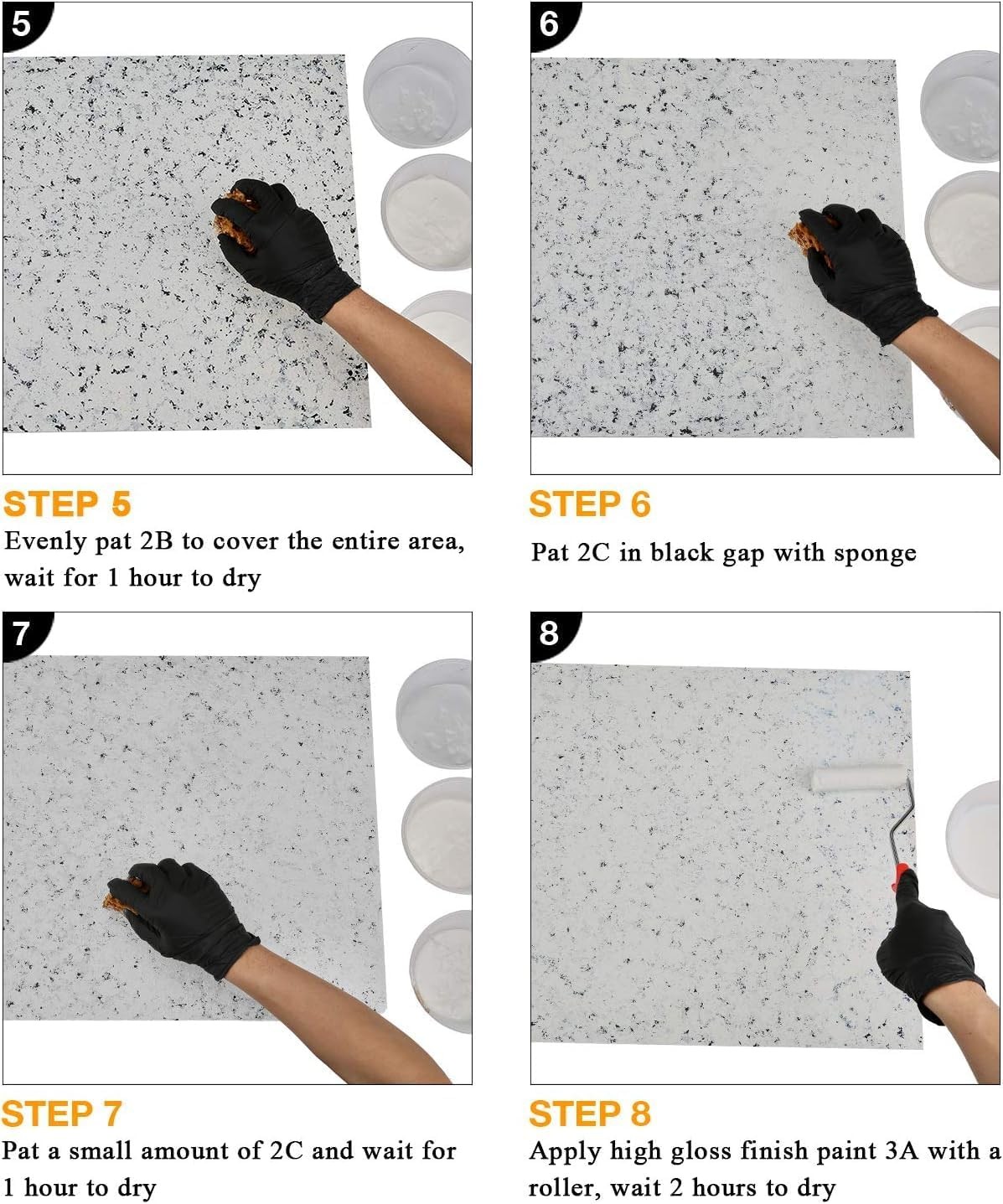 Granite Countertop Paint Kit-White Diamond Counter Top Refinishing for Kitchen