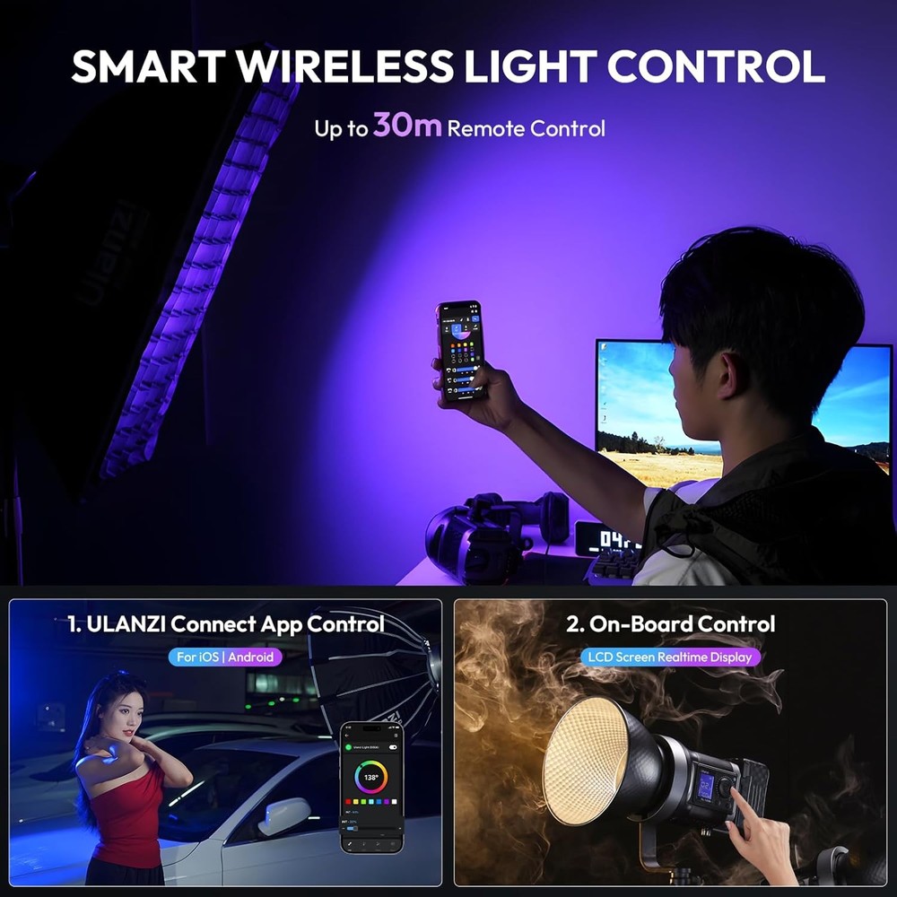 ULANZI 120W COB LED Video Light Studio Lighting App Control