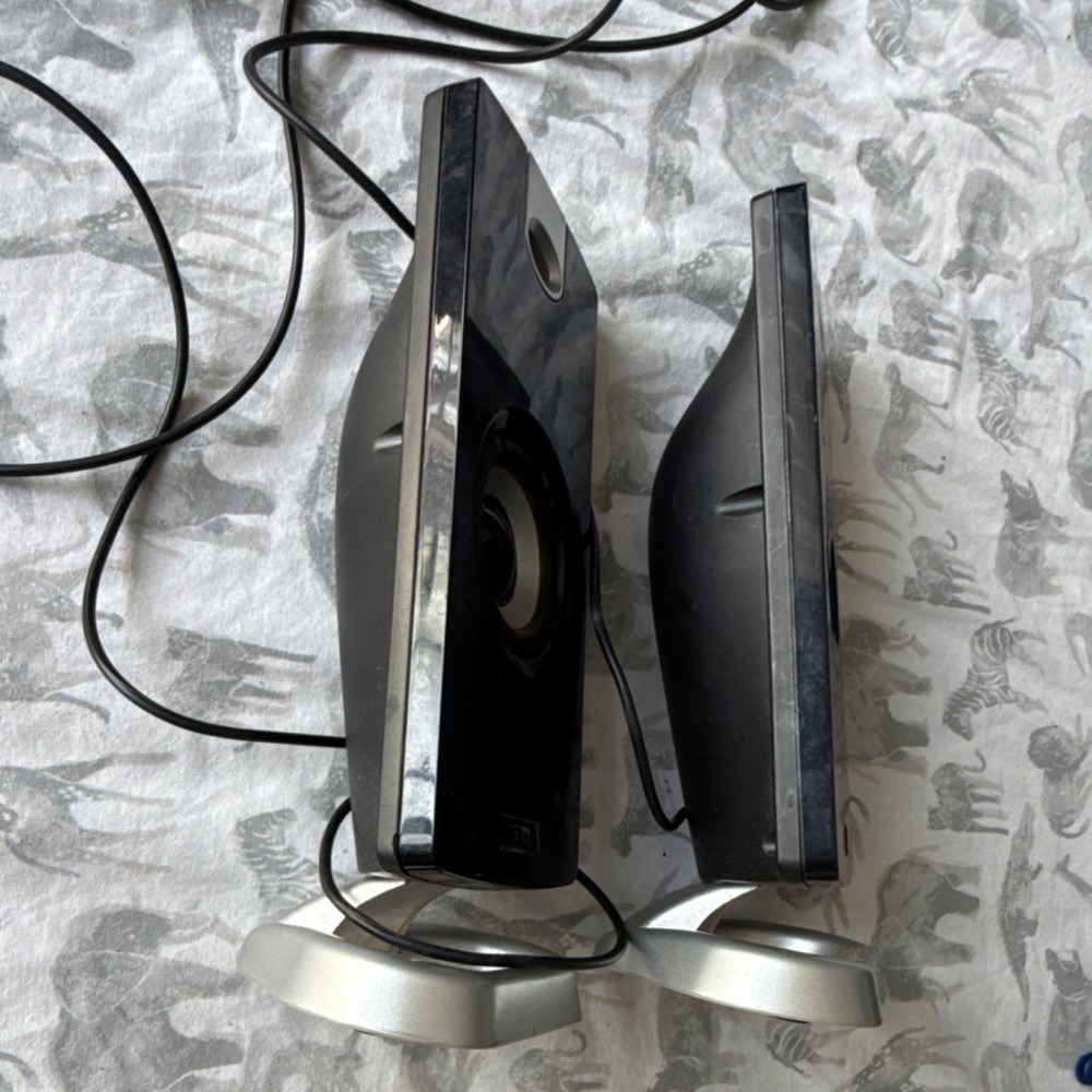 Cyber Acoustics Wired Computer Speakers 2.0 Channel Black Silver