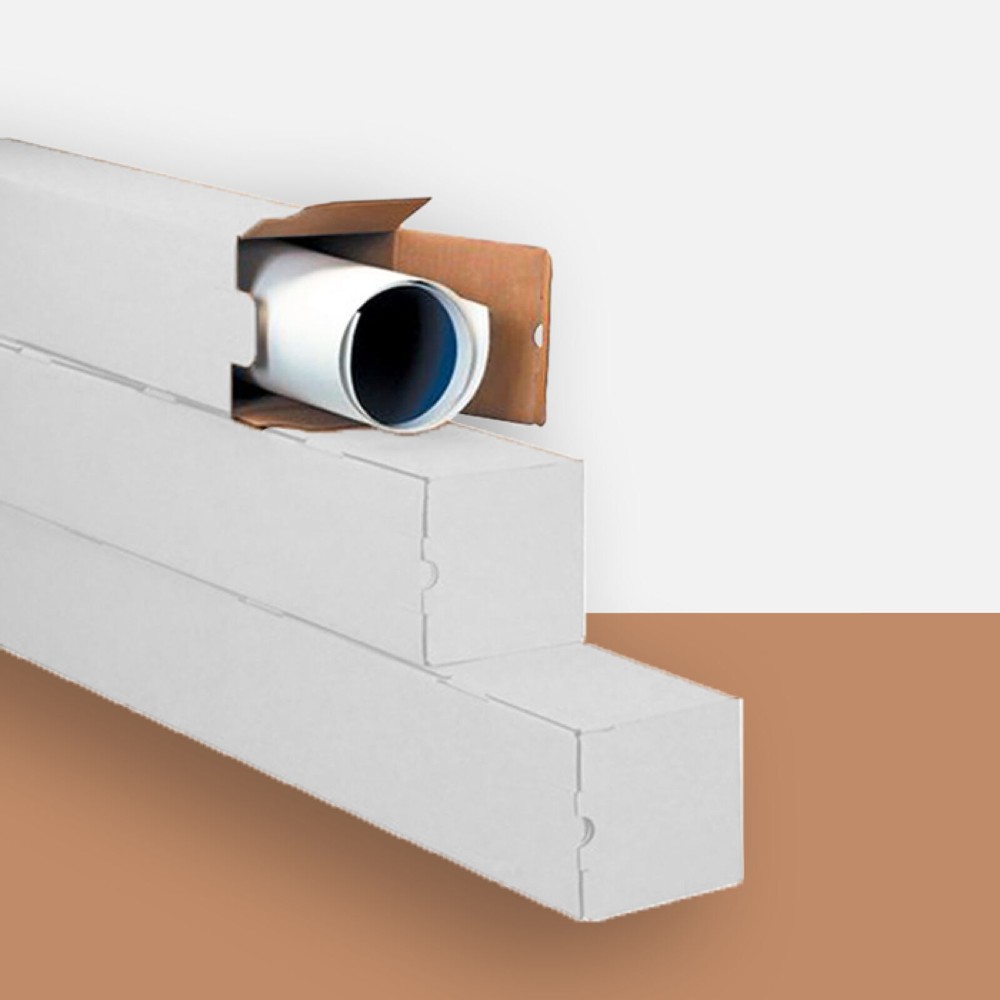 White Square Mailing Tubes 3 x 3 x 37" ECT-32B 25/Case