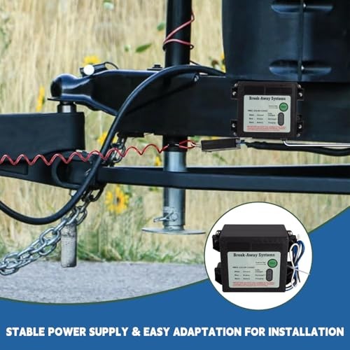 Trailer Brakes Breakaway Kit Side Mount Controller System with Switch, LED