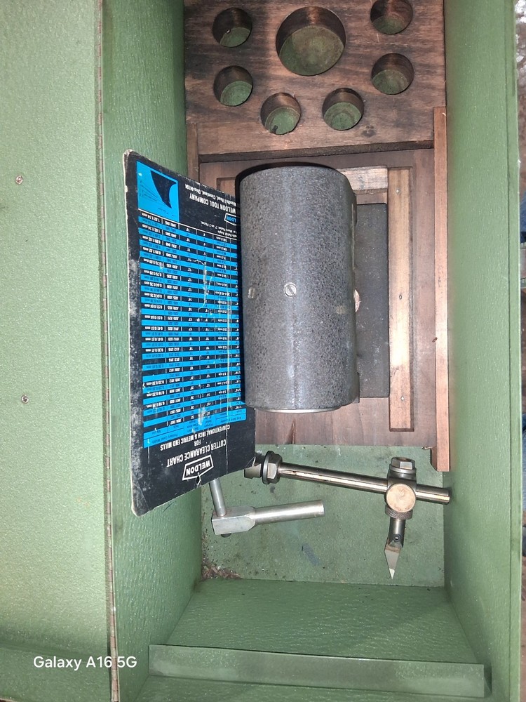 Weldon End Mill Tool Sharpening Grinding Fixture w/ Tilting Sub Base