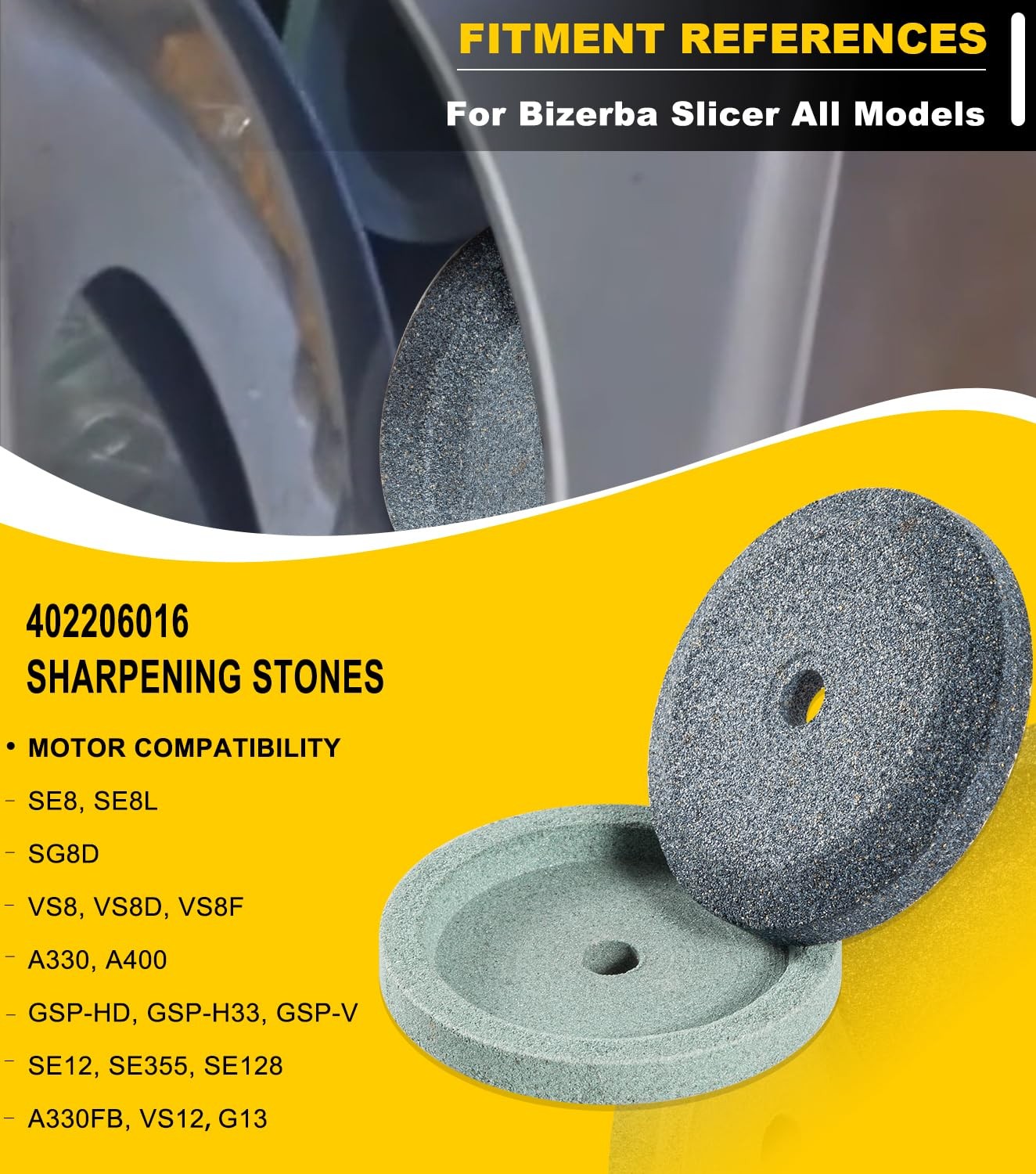 Meat Slicer Sharpening Stone Set For All Models of Bizerba Slicers