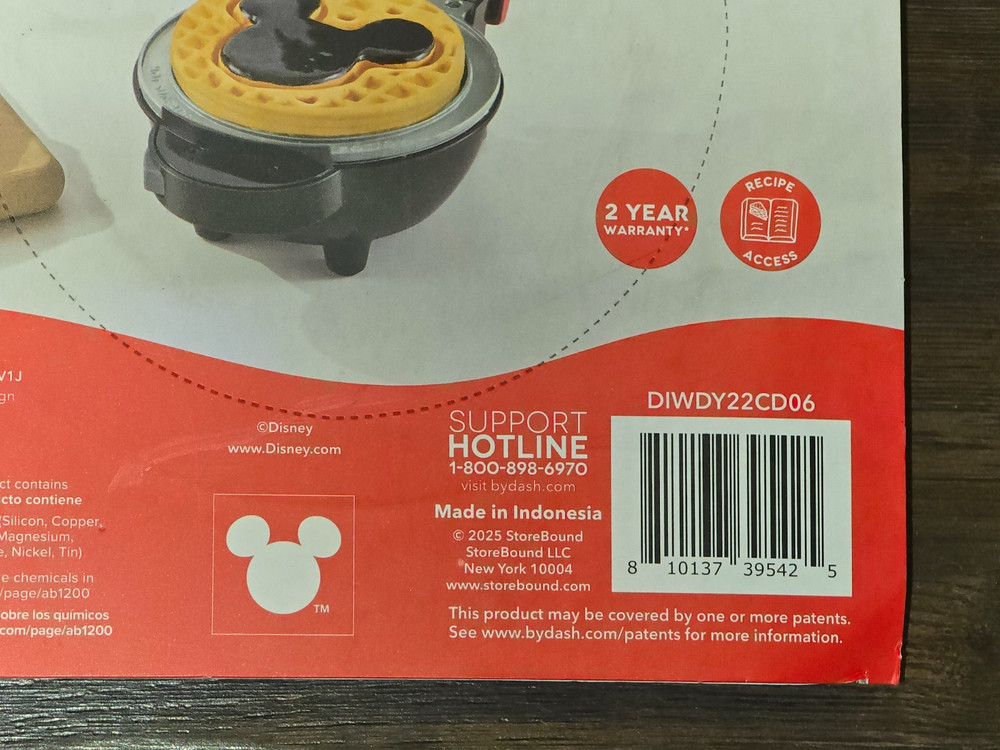Disney Dash Mickey Mouse Removable Waffle Plates for Mini Maker Set New