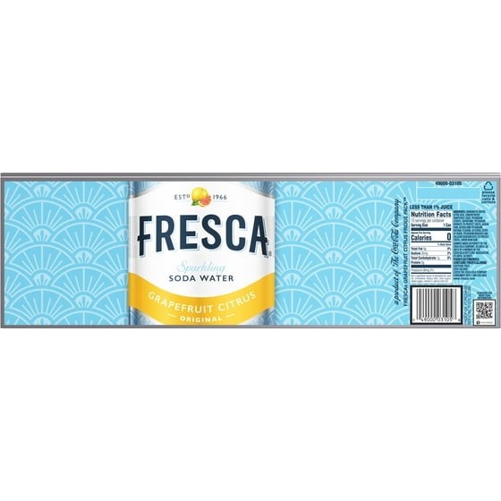Fresca Sparkling Citrus Soda 12 Pack 12oz Zero Sugar Grapefruit