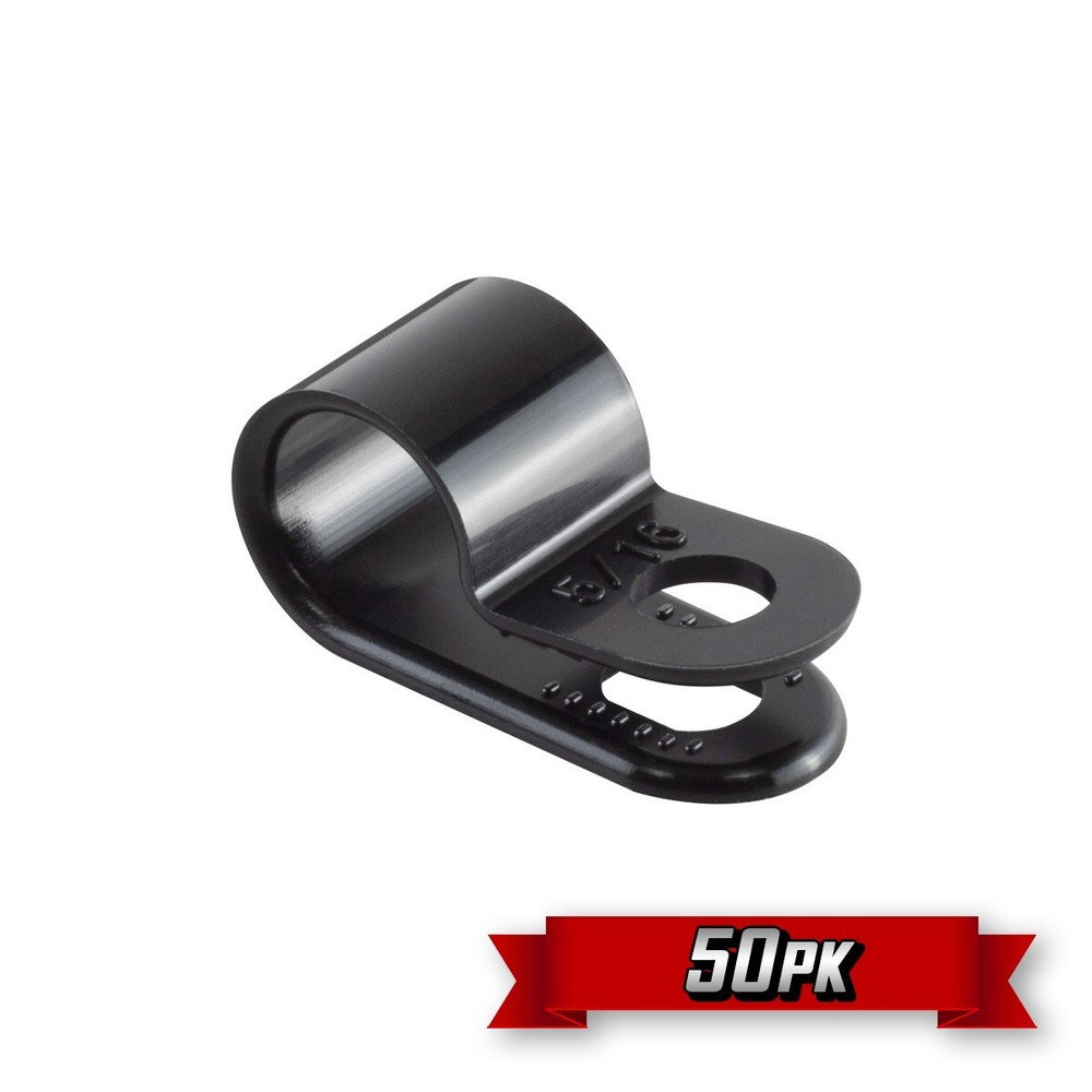 Nylon Cable Clamp, Black, 1/4" {50pk}