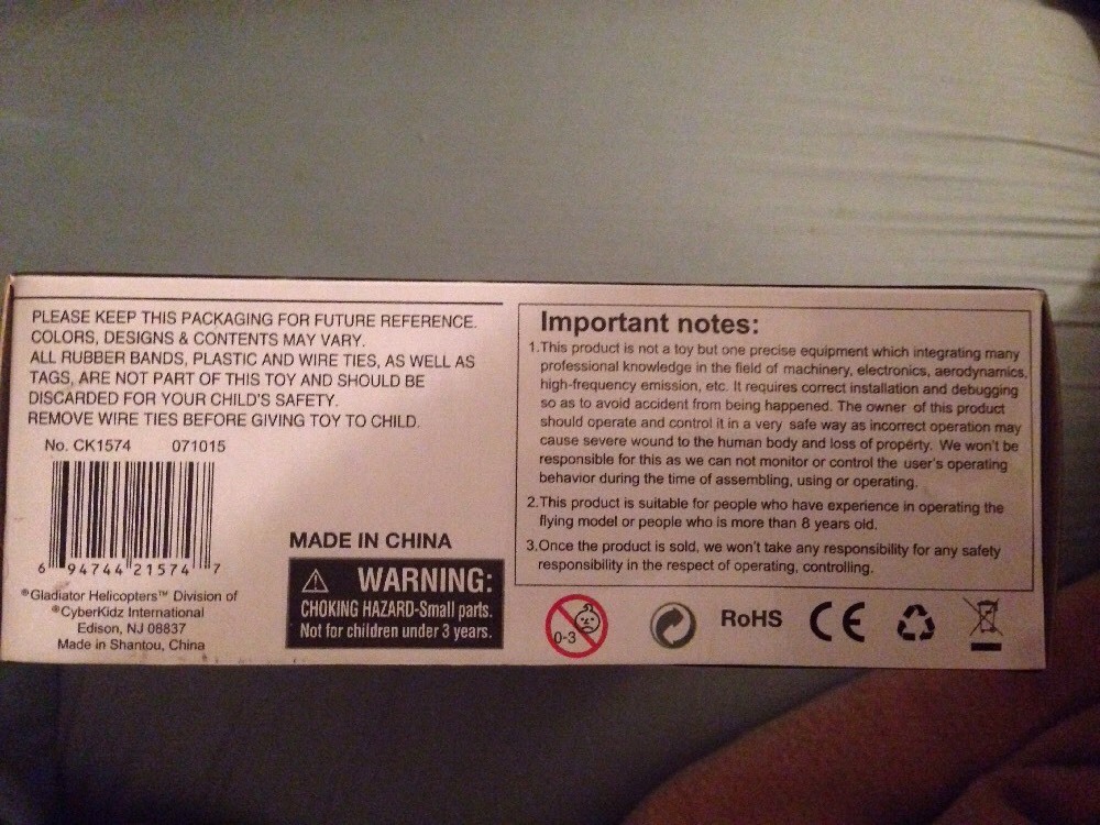 Gladiator Helicopters 2.4Ghz 4CH 6-Axis RC Mini Drone w/ 3D rollover function