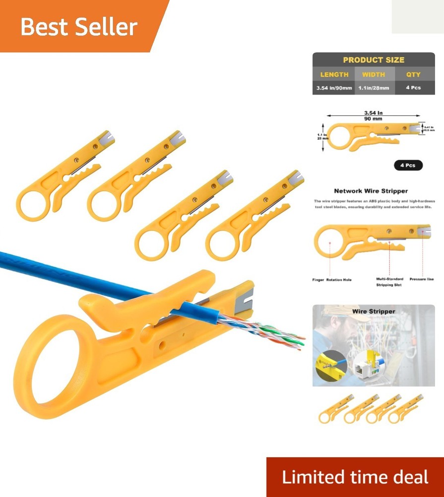 4 Pack Mini Wire Stripper Crimping Tool - Portable & Versatile Network Solution