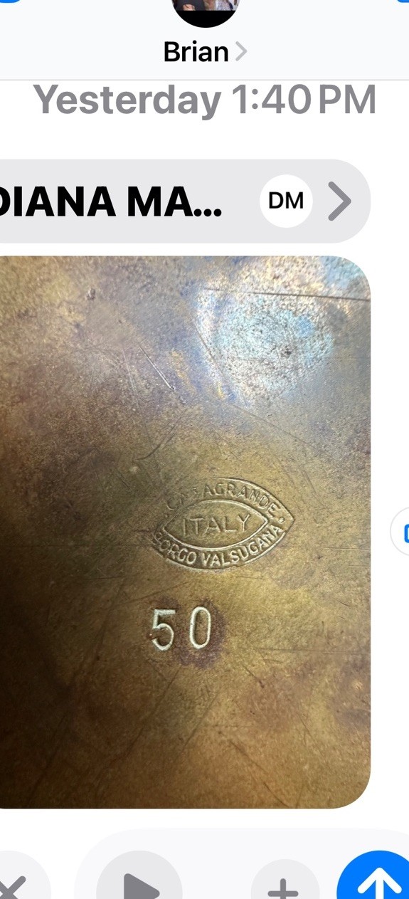 Egidio Casagrande Brass Lotus Bowl Hand Hammered