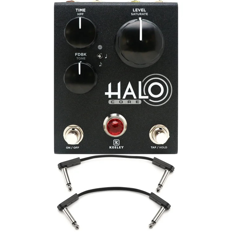 Keeley Halo Core Andy Timmons Delay Pedal with EBS Flat Patch Cables