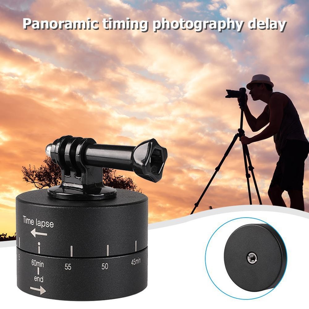 Panoramic Time Lapse Tripod Head Adapter Camera Mount 360 Timelapse Rotator Head