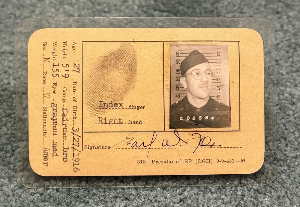 Original WWII 4th Army Western Defense Command Permit To Enter Alaska ID 1943-44