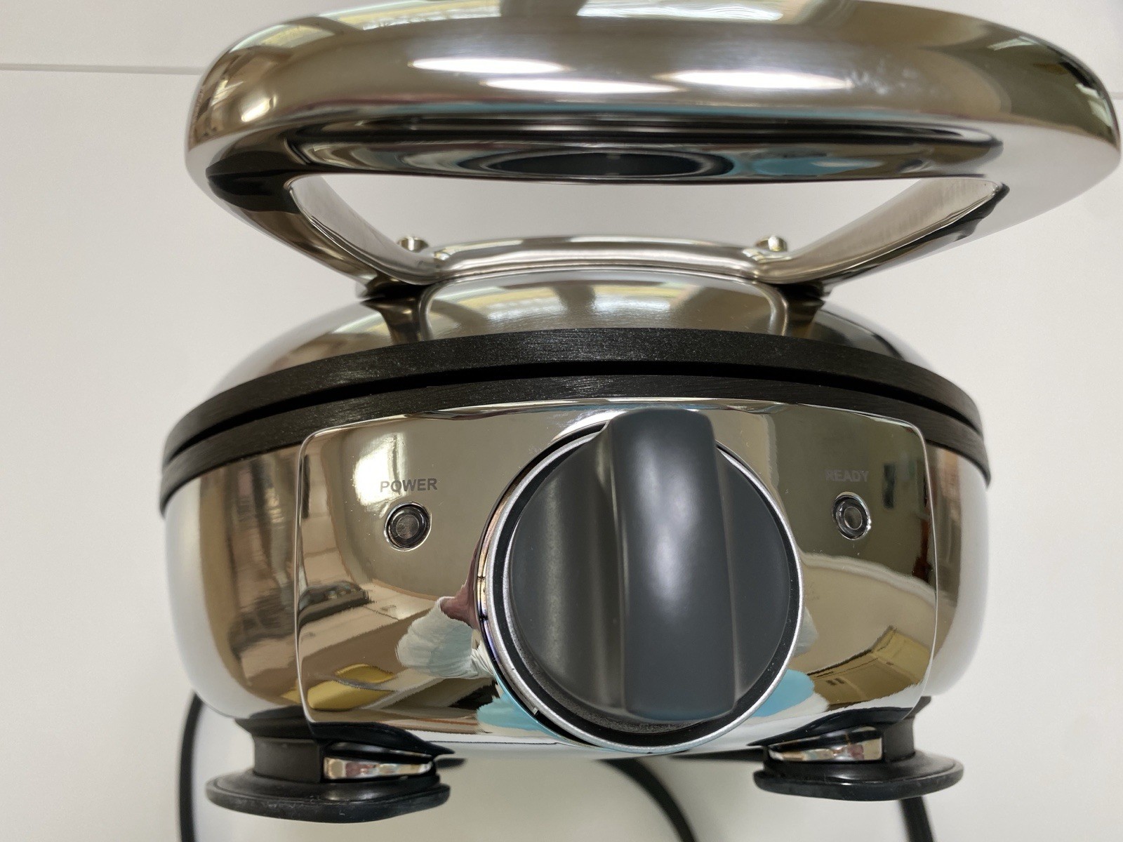 ALL CLAD CLASSIC ROUND STAINLESS STEEL WAFFLE MAKER 6071 TESTED WORKS FINE