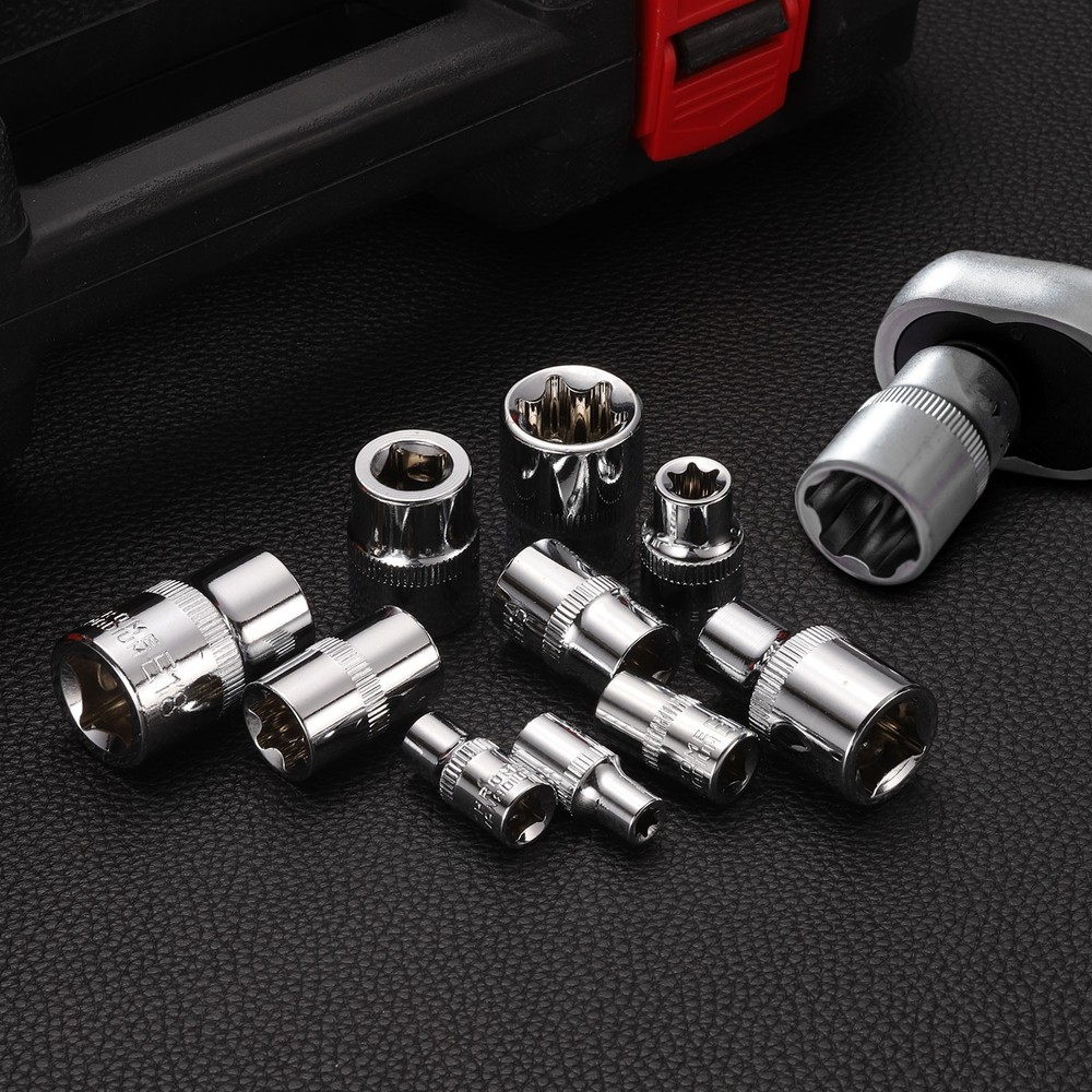 2pcs E-Torx Socket 1/2" Drive E12 External Torx Deep Socket 1.5" Star Sockets