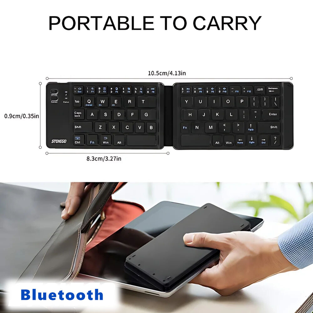 Mini Foldable Wireless Bluetooth Keyboard for PC Laptop iPhone iPad iOS Tablet