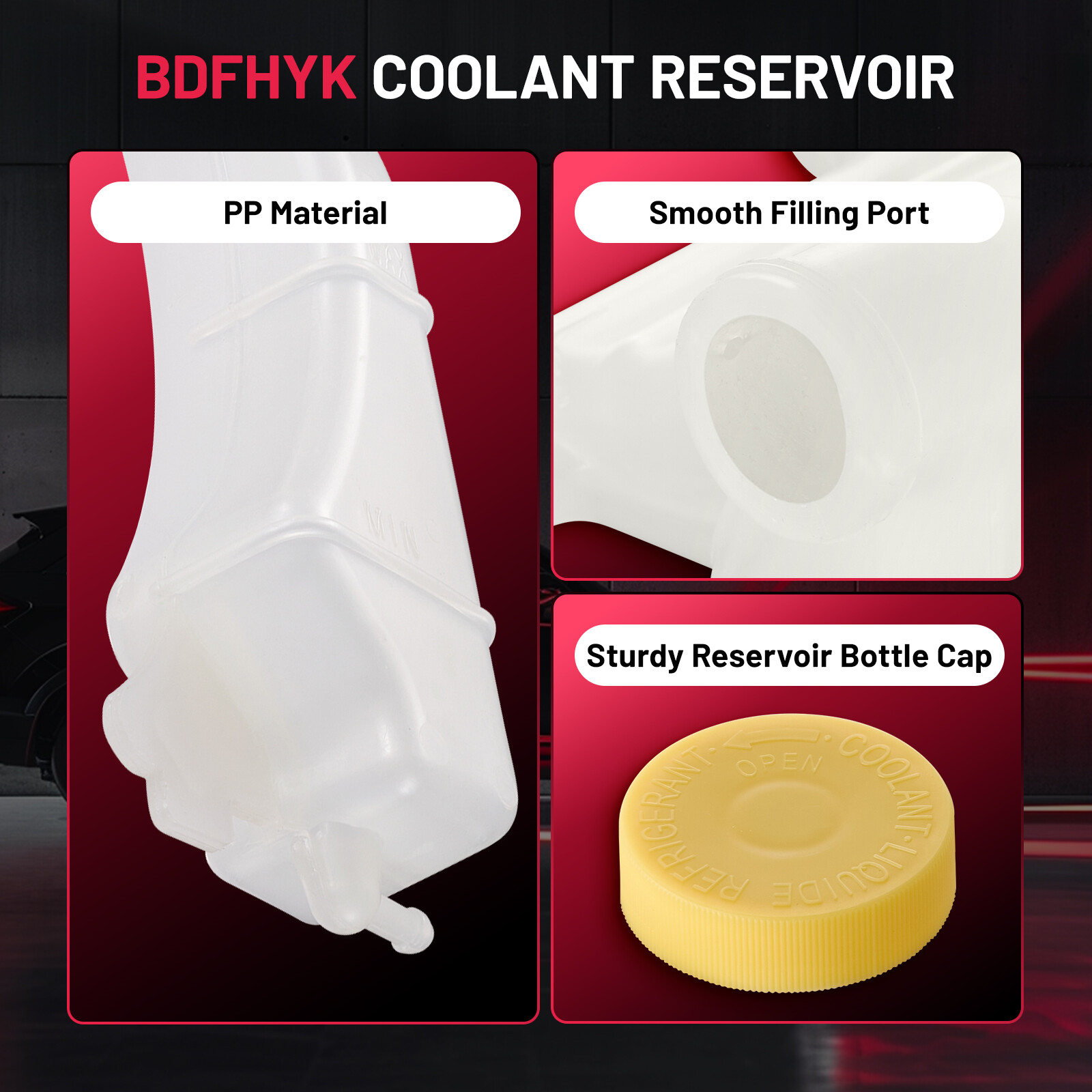 Pressurized Coolant Reservoir Tank with Cap for Honda Civic 1.7L 2001 2002-2005