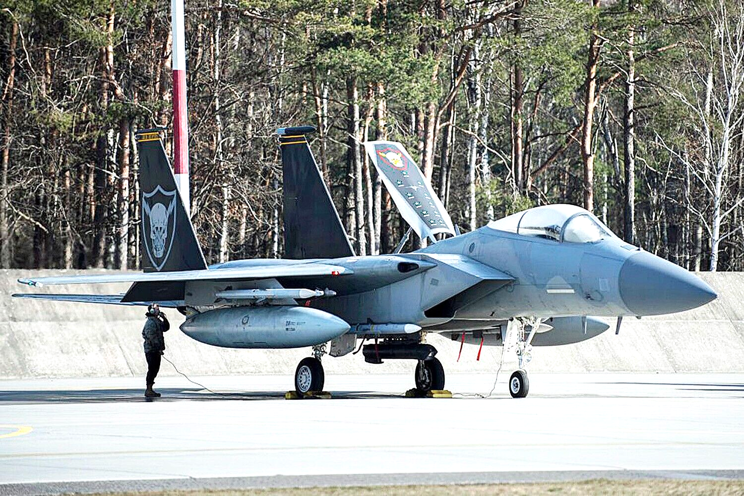 USAF 493RD FIGHTER SQ - MORS INIMICIS -RAF Lakenheath, UK- ORIGINAL FRIDAY PATCH