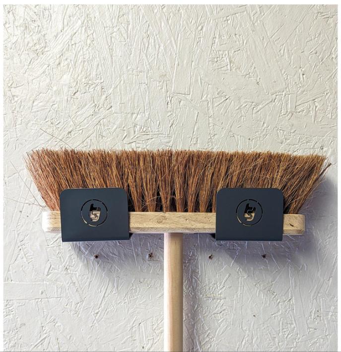Broom Storage Brackets, Pair - Grey - TT-BBG