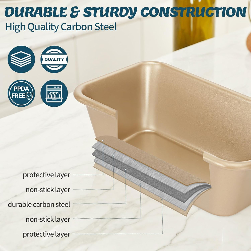 Baking Pans Set, Nonstick Stackable Bakeware Sets, Oven Pans Cooking, 6 Pieces