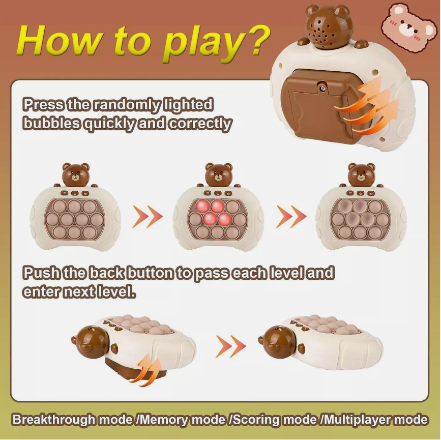 Pop Push it Game Controller Sensory Fidget Toy Electronic Whack Mole