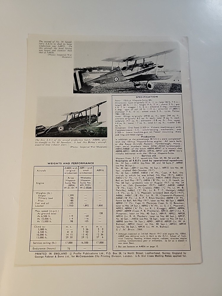 Profile Publication No 103 THE S.E.5