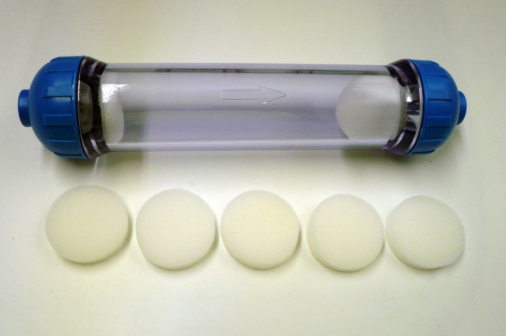 1 piece Clear Empty Refillable Inline Water Filter Cartridge RO system, 10 pads