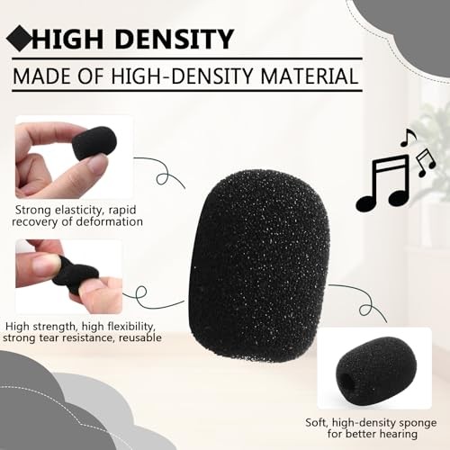 50 Pack Mini Foam Microphone Windscreen - High Density Headset Microphone