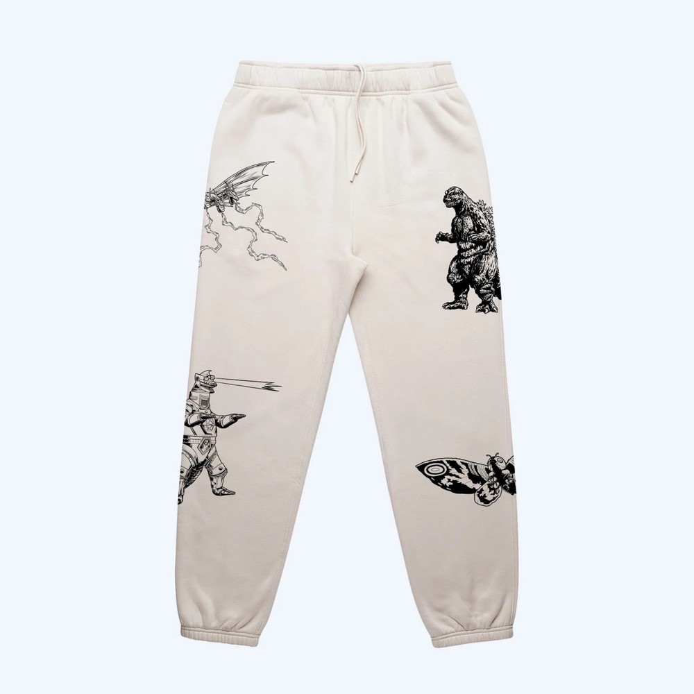 Godzilla Kaiju Print Sweatpants Designed by Toho, Large