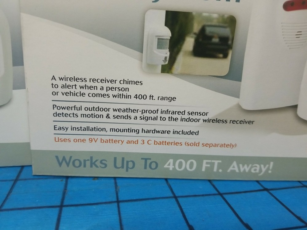 2 WIRELESS MOTION SENSOR Driveway Alert Security DETECTOR ENTRY DOOR BELL CHIME