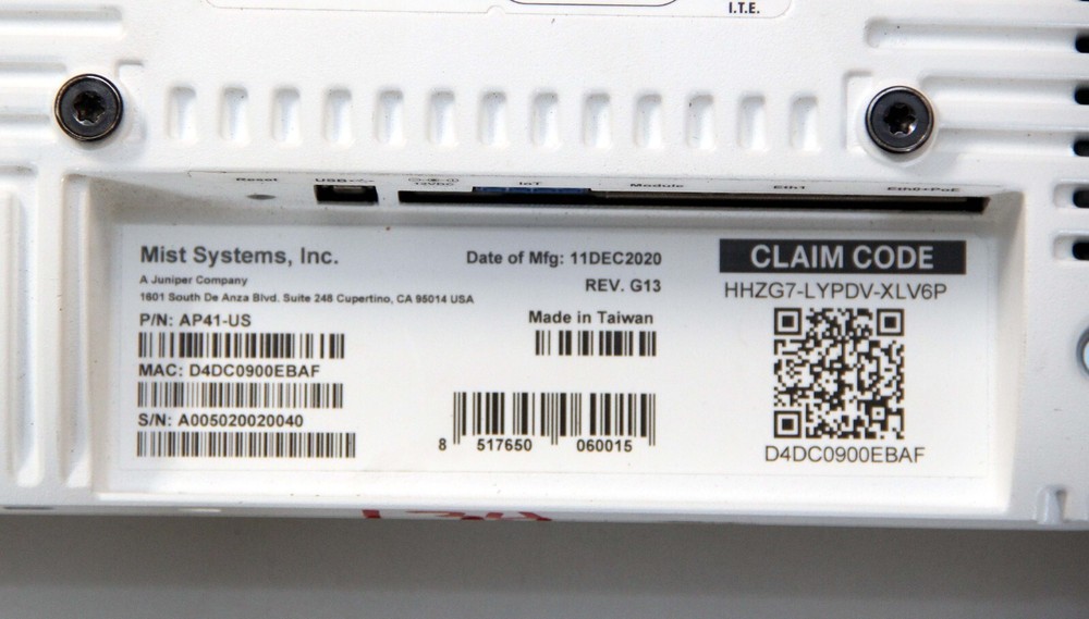 Mist Systems AP41-US Internal Antenna Wi-Fi wave2 Cloud Managed Access Point
