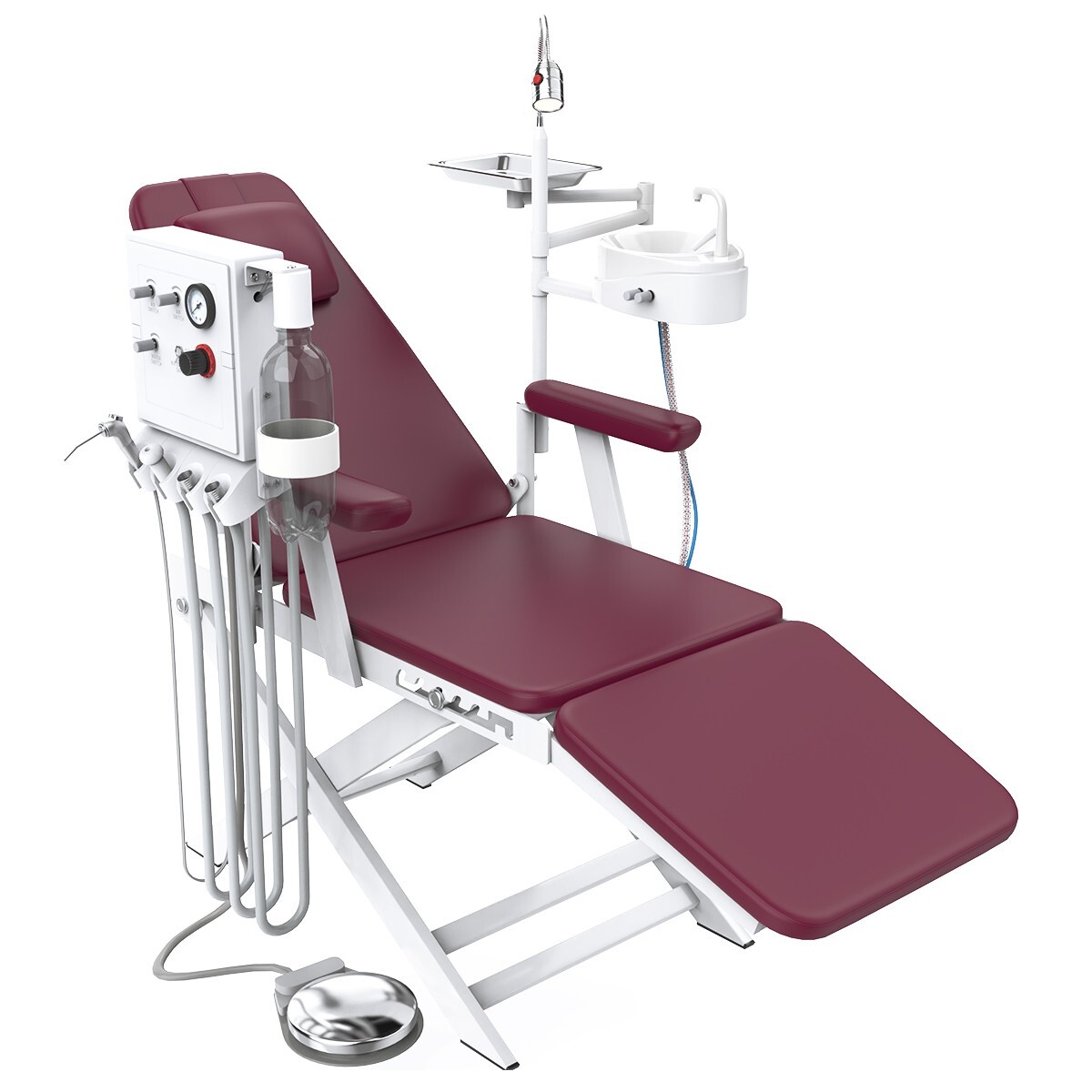 Silla portátil Dental+cubo de saliva+ turbine LED Light unidad dental portatil