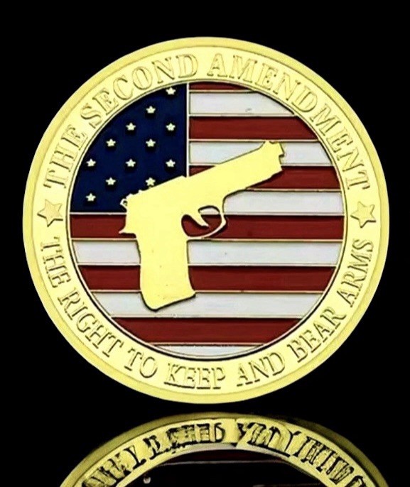 24K GOLD LAYERED COLORIZED SECOND AMENDMENT RIGHTS ROUND BU